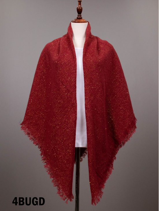 Sparkles Square Blanket Scarf W/ Fringe